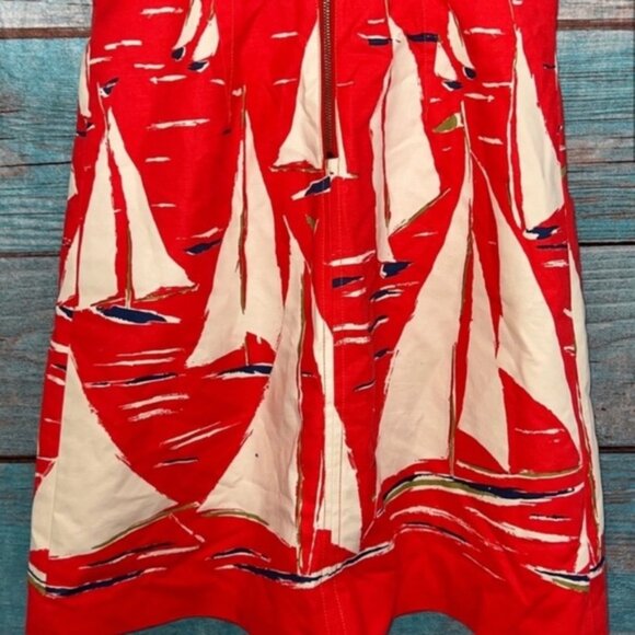 Anthropologie Maeve Dress Sailboat Spring Sheath 2 Sleeveless Boat Nautical - Picture 2 of 11